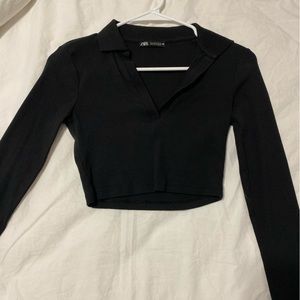 Zara long sleeve crop top
